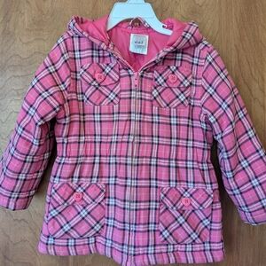 Gymboree Pink Plaid Quilted Jacket XS 3-4